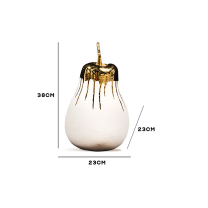White Pear Accents with Gold Drip Large Showpiece IDC179-A64