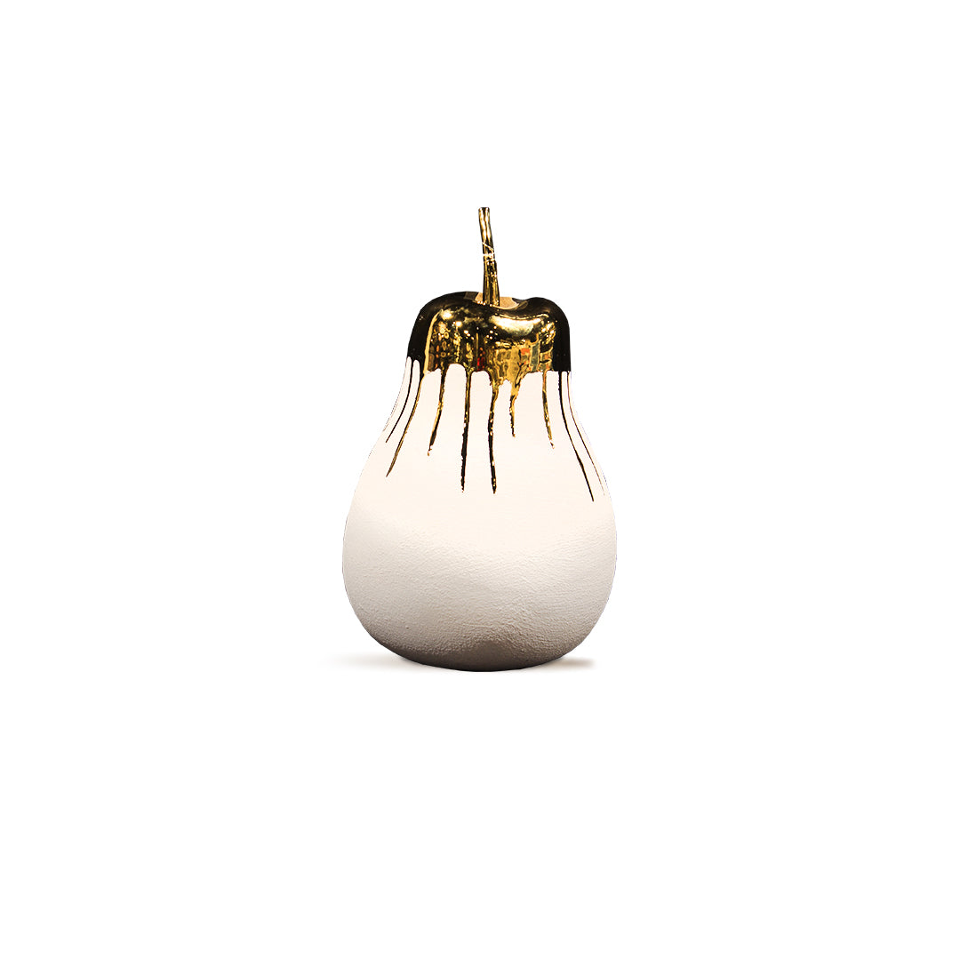 White Pear Accents with Gold Drip Small -IDC179-A65