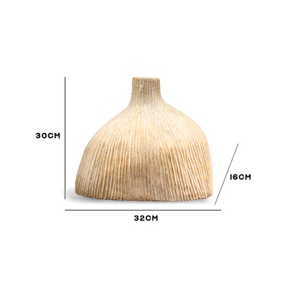 Woven Textured Ceramic Brown Vase Small -IDC179-A66