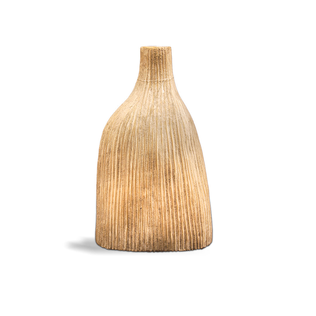 Woven Textured Ceramic Brown Vase Large-  IDC179-A67