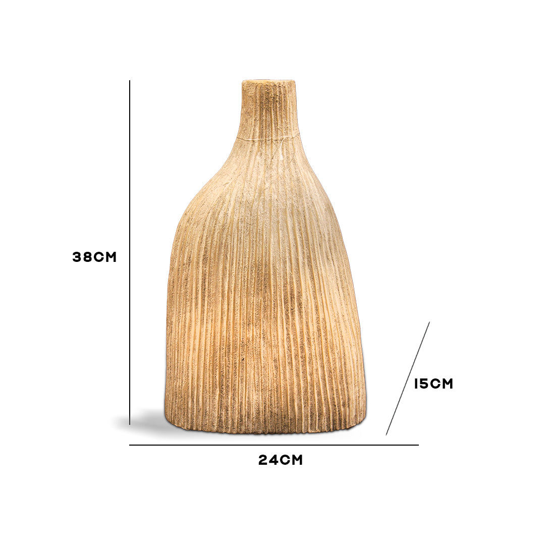 Woven Textured Ceramic Brown Vase Large-  IDC179-A67