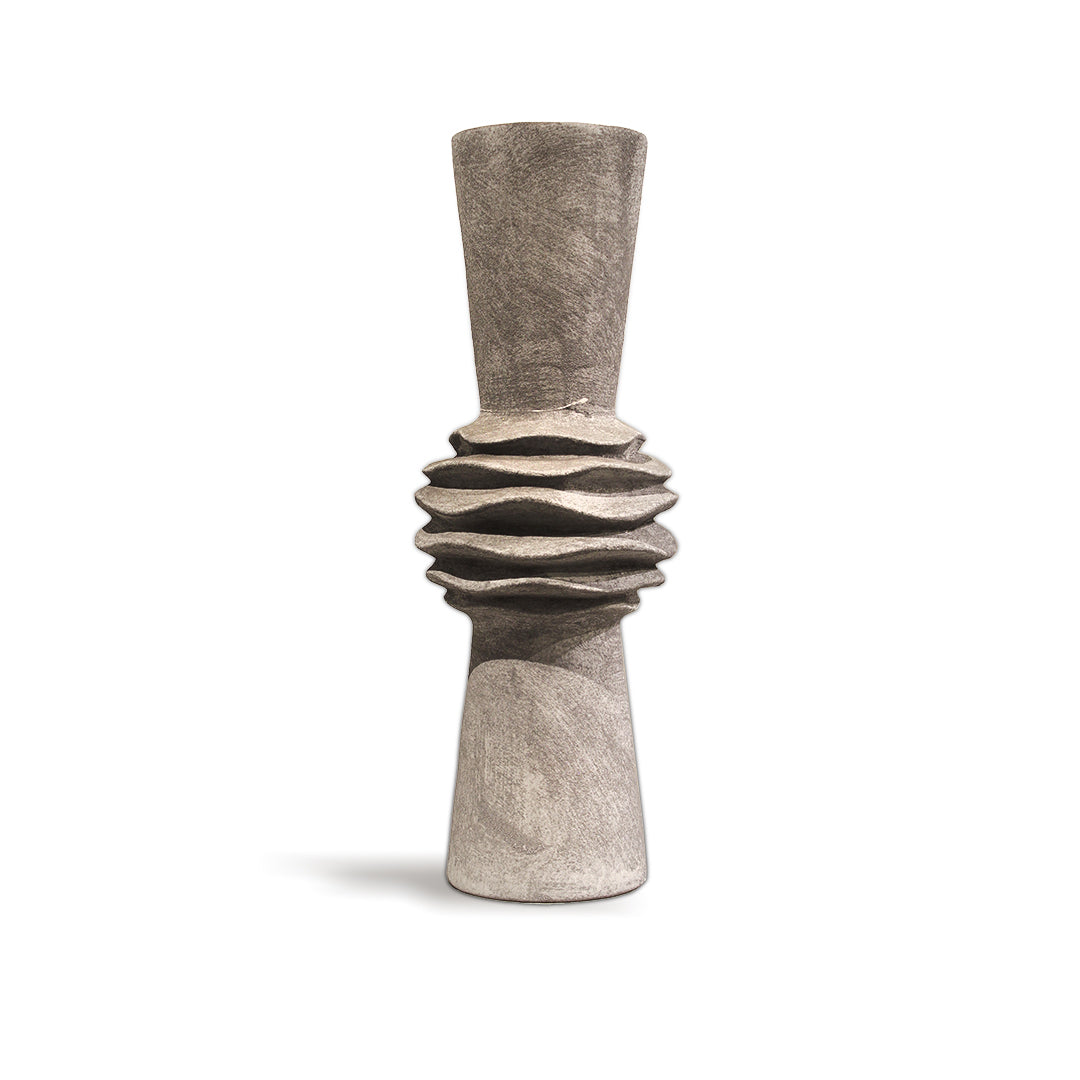 Tall Grey Ripple Vase IDC179-A68