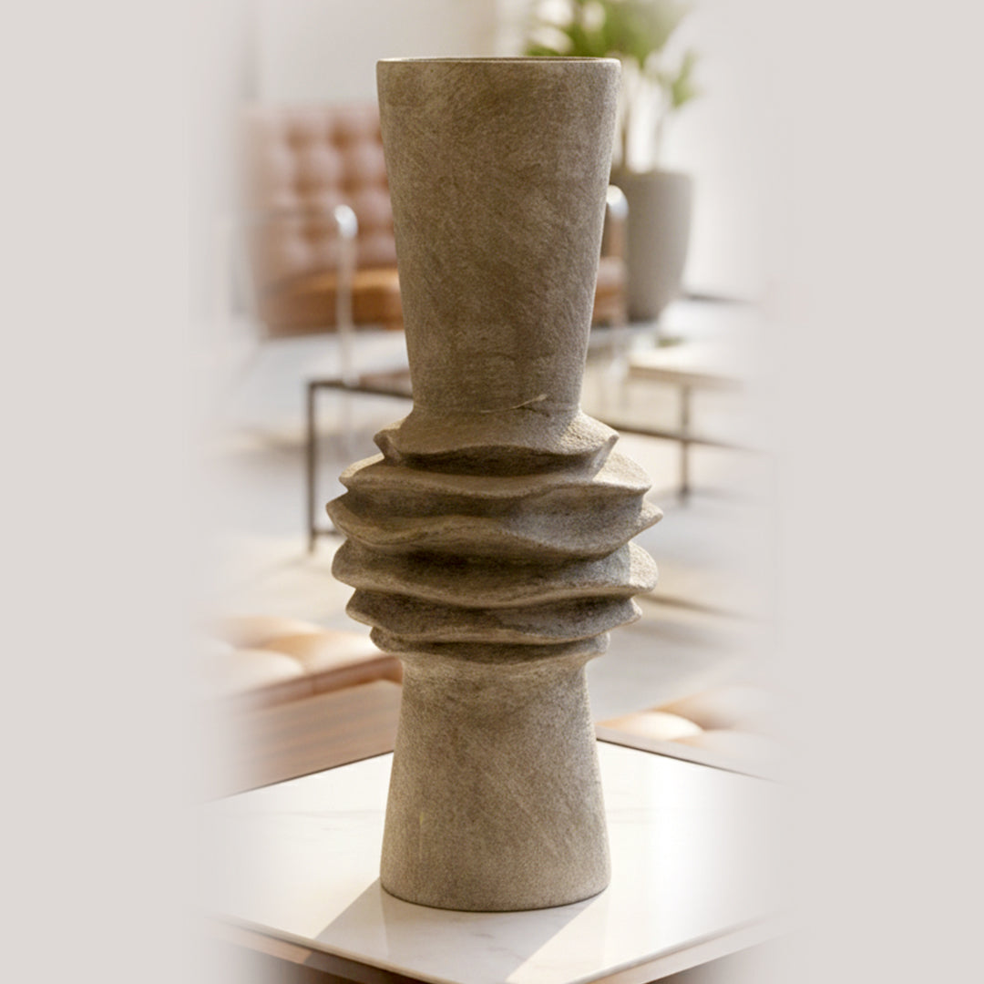 Tall Grey Ripple Vase IDC179-A68