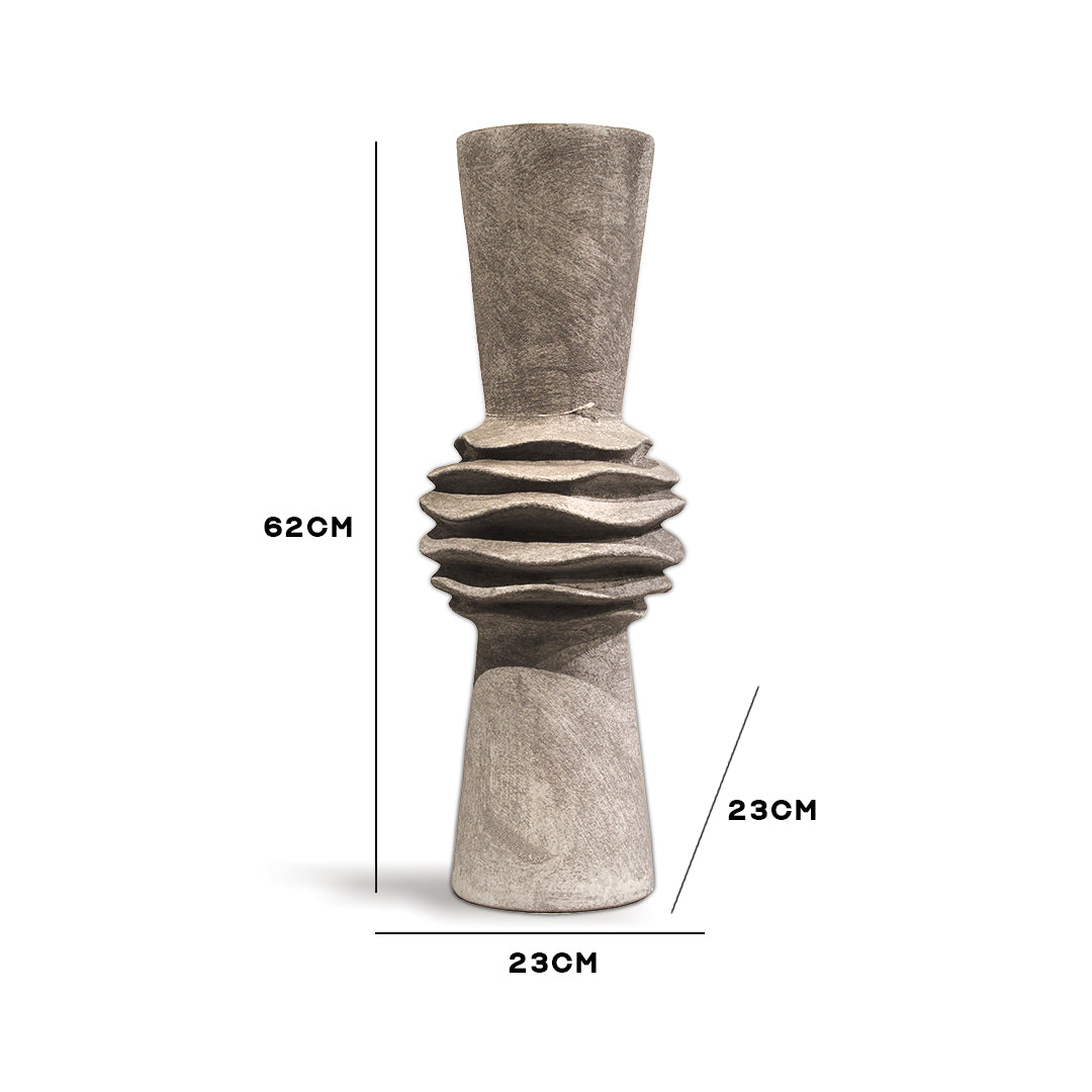 Tall Grey Ripple Vase IDC179-A68