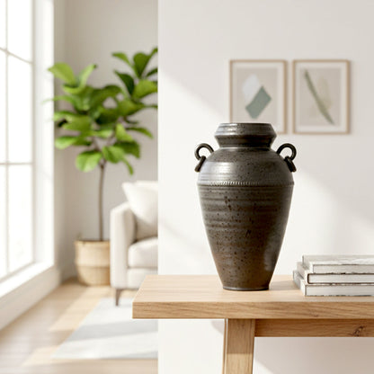 Tall Black Classic Vase with Handles  IDC179-A72