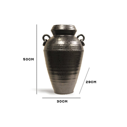 Tall Black Classic Vase with Handles  IDC179-A72