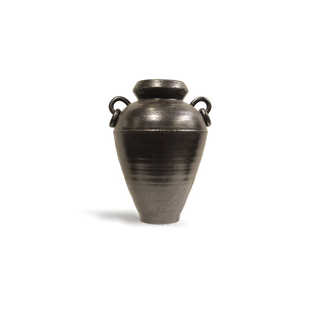 Small Black Classic Vase with Handles IDC179-A73