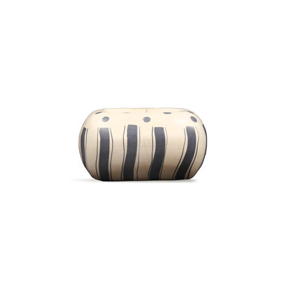 White Ceramic Planter with Stripes IDC179-A75