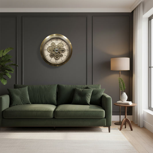 Antique Brass Convex Wall Clock IDC214-A19