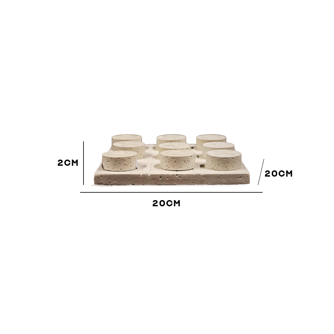 Minimalist Stone Tic-Tac-Toe Game Set Showpiece IDC233-A32