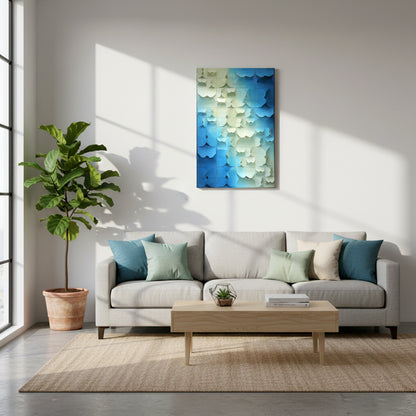 Abstract Cloudscape 3D Layered Wall Frame IDC240-A5