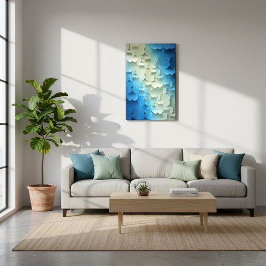 Abstract Cloudscape 3D Layered Wall Frame IDC240-A5