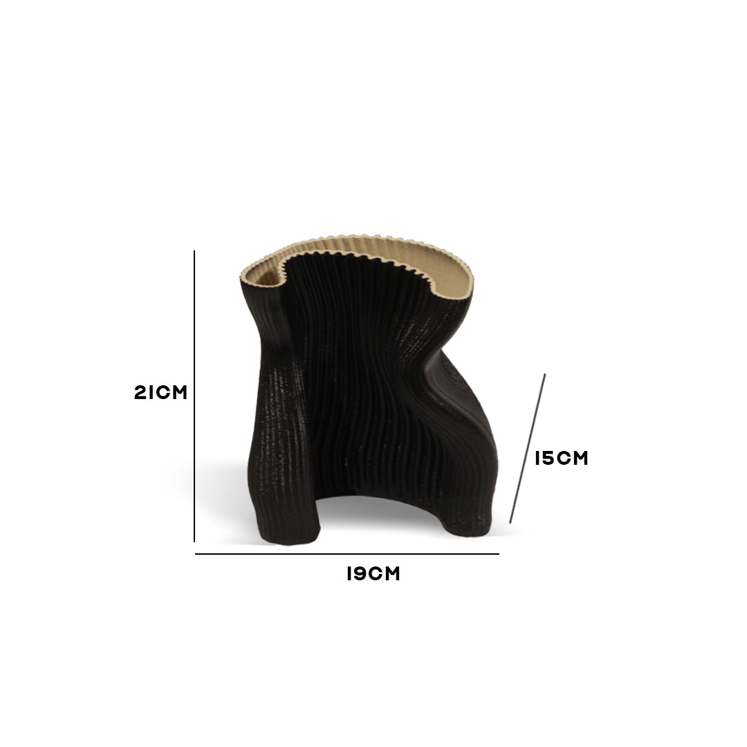 "Pleated Bodice" Sculptural Ceramic Vase - Small - IDC243-A17