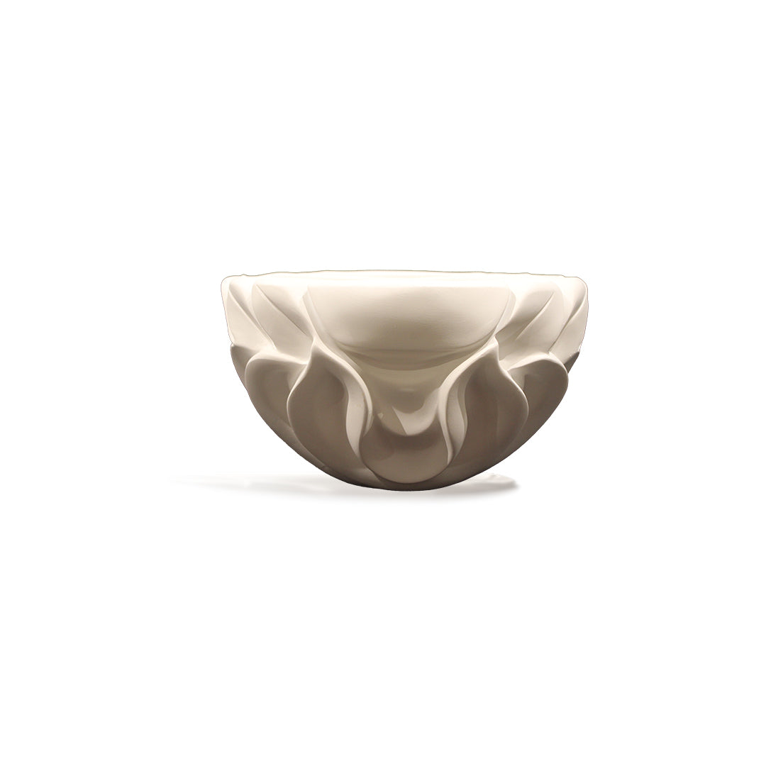 Fluted White Ceramic Vase IDC244-A20