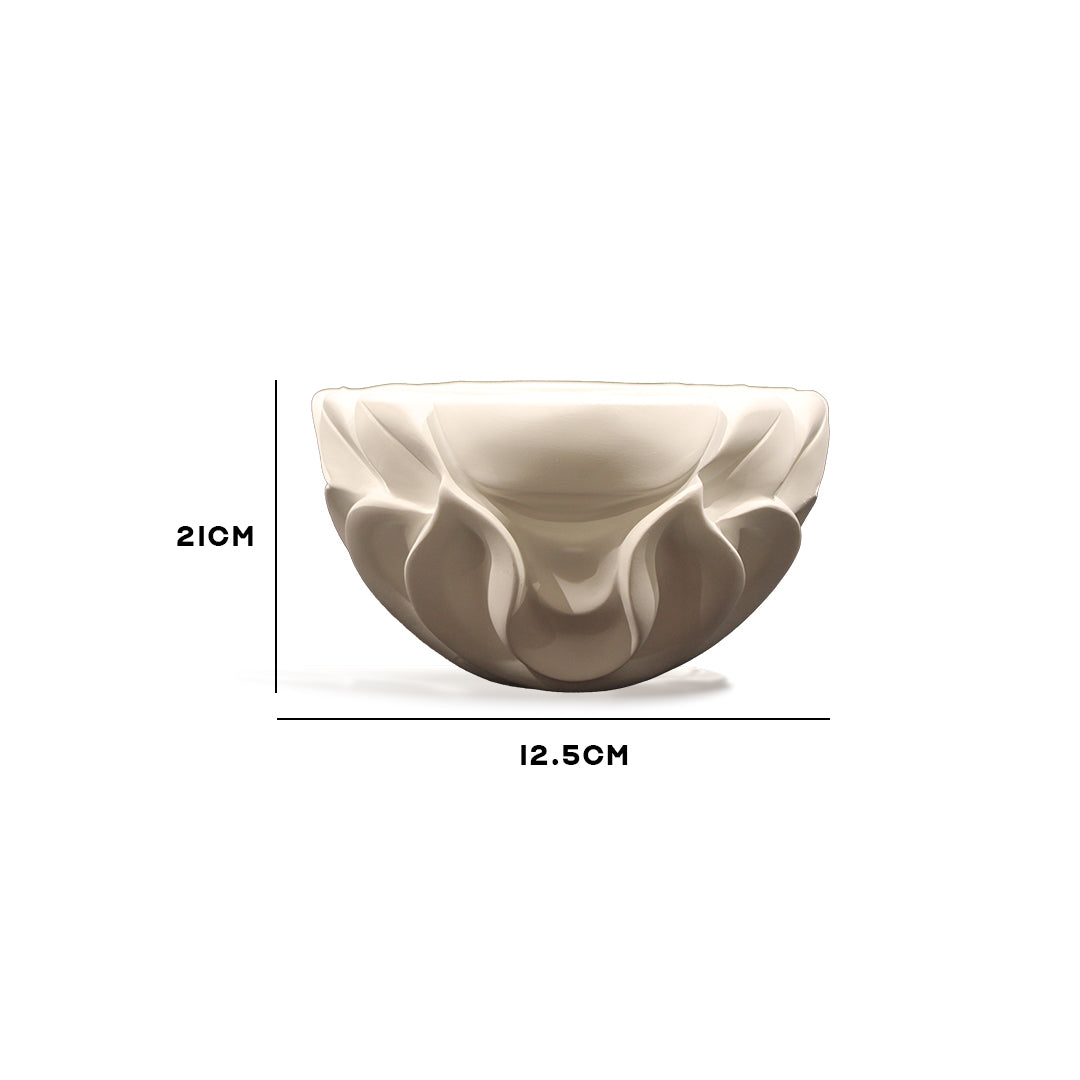 Fluted White Ceramic Vase IDC244-A20