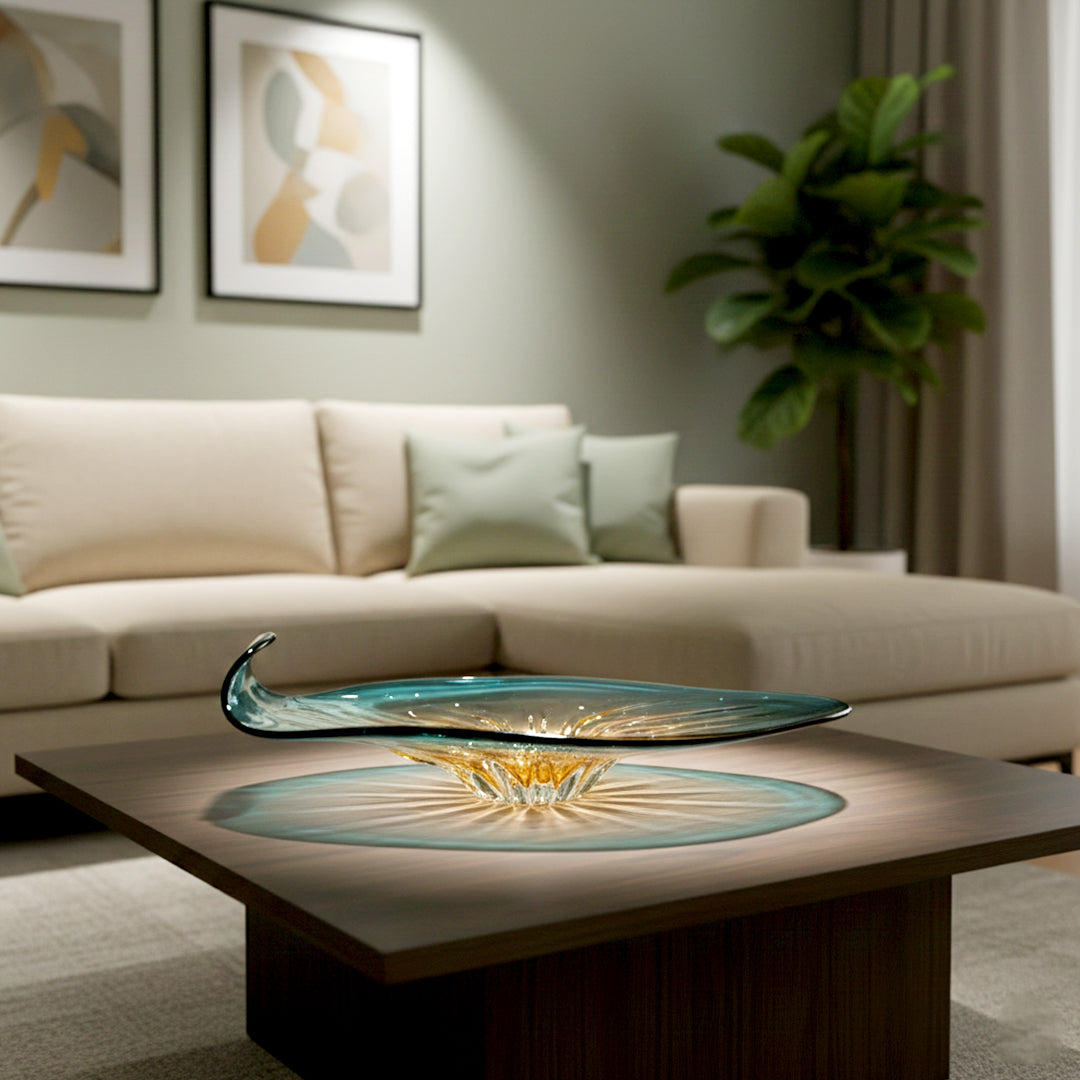 Celestine Wave Glass Showpiece IDC67-A134