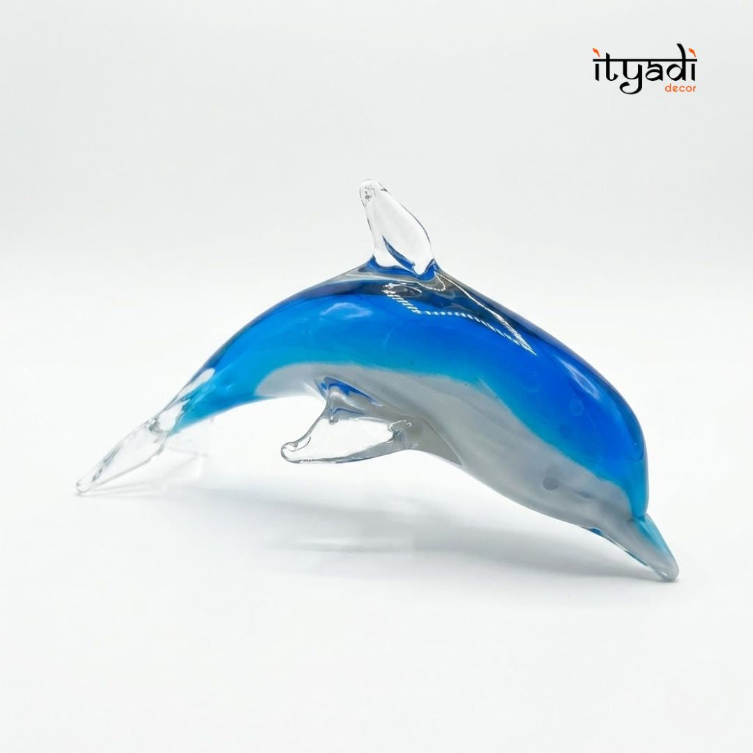 Blue Glass Dolphin Showpiece IDC67-A186