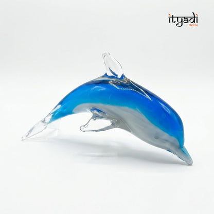 Blue Glass Dolphin Showpiece IDC67-A186