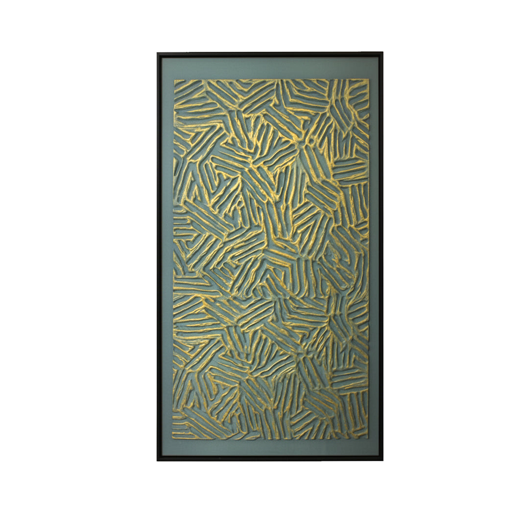 Gold Cross-Hatch Relief Wall Art IDC121-A33