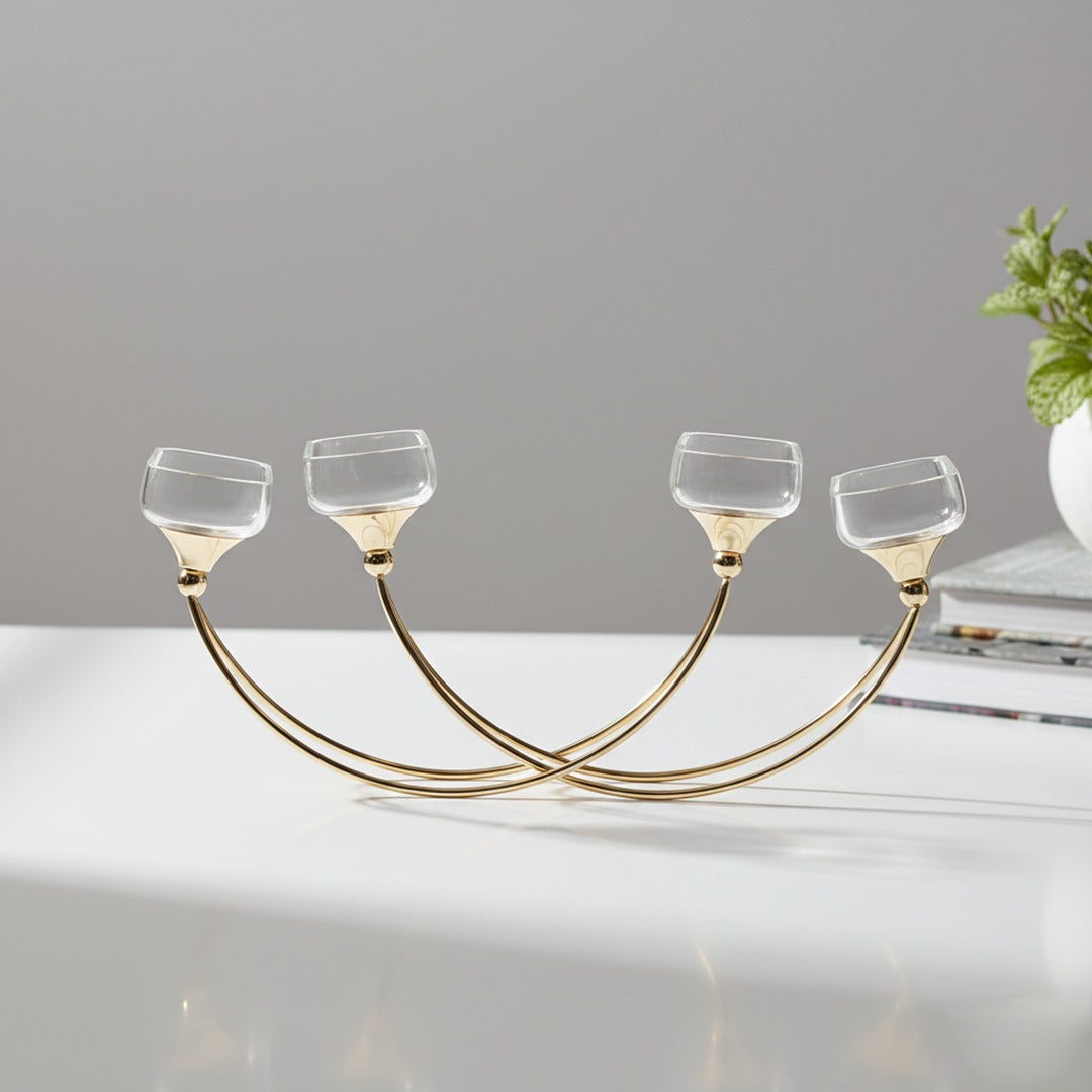 Luxury Crystal & Gold Metal Candle Holder IDC208-A41