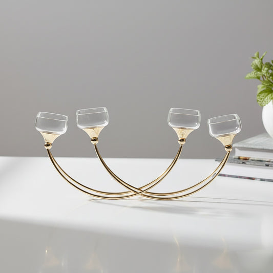 Luxury Crystal & Gold Metal Candle Holder IDC208-A41