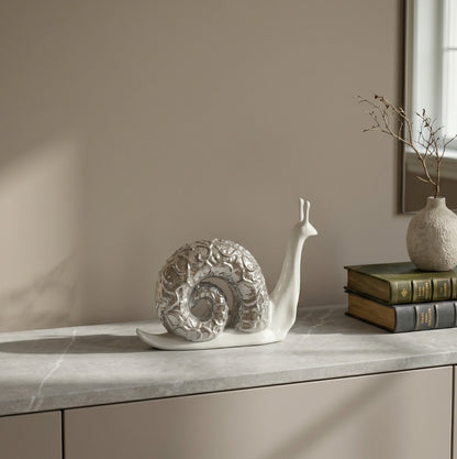 Gold Spiral Snail Sculpture Showpiece IDC71-A223