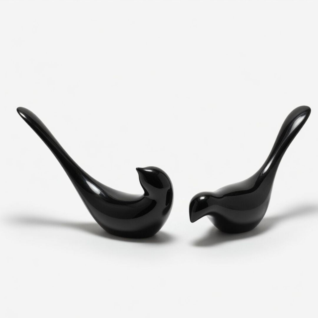 Black Minimalist Bird Showpiece Set IDC71-A194
