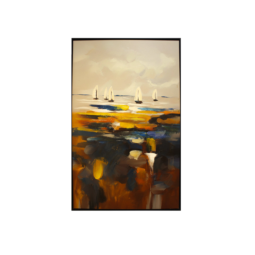 Sailboats Ocean Canvas Print Wall Frame IDC62-A106