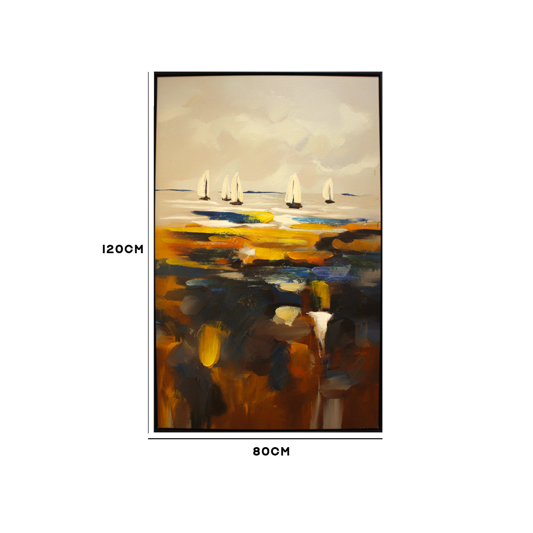 Sailboats Ocean Canvas Print Wall Frame IDC62-A106