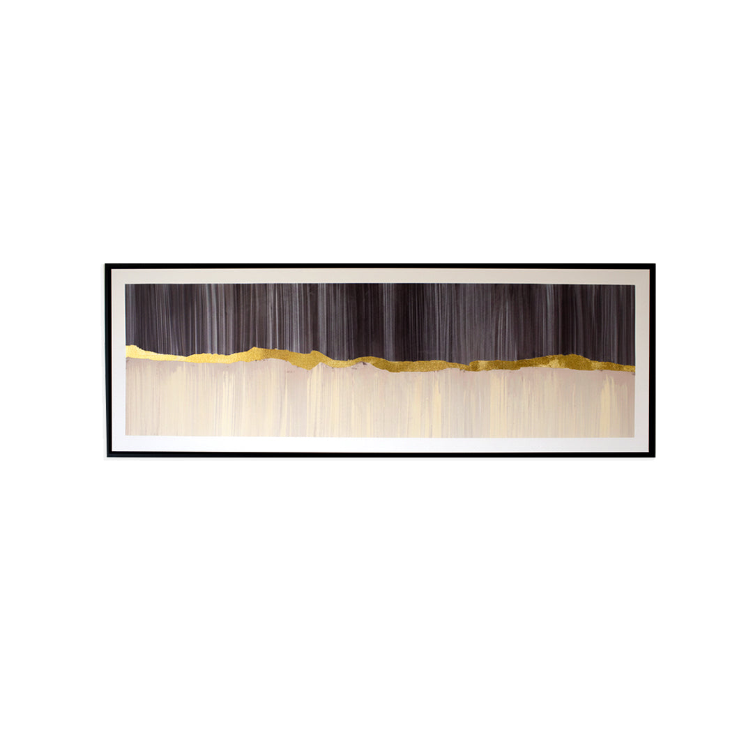 Striking Dark & Gold Contrast Abstract Wall Frame IDC62-A119