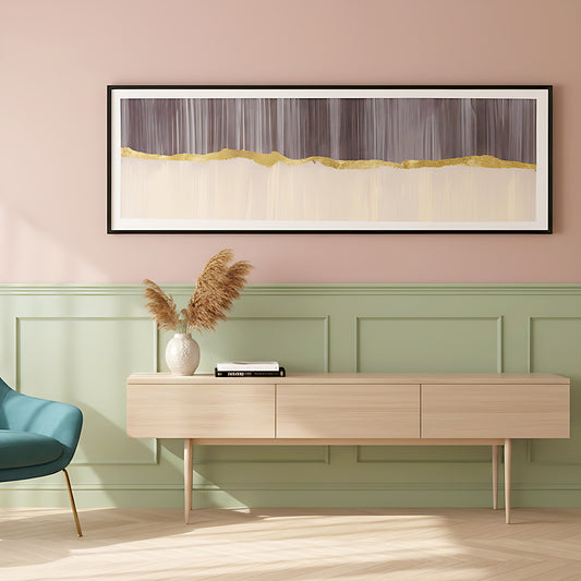 Striking Dark & Gold Contrast Abstract Wall Frame IDC62-A119