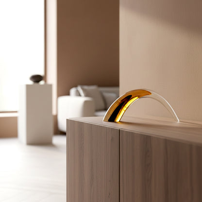 Amber Curved Glass Showpiece IDC67-A89