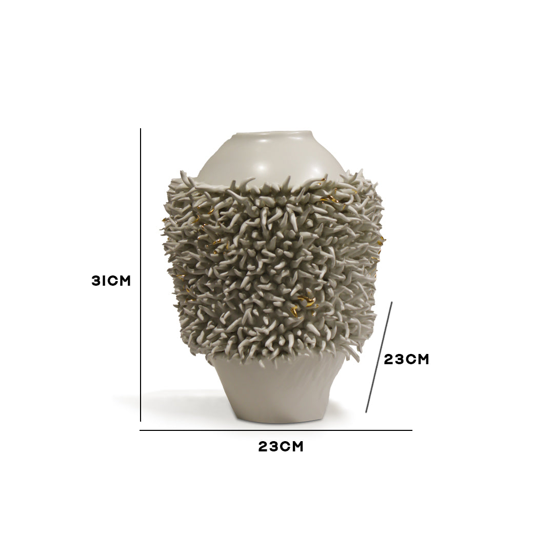 "Anemone" Gold-Tipped Cluster Ceramic Vase Collection - IDC243-A23