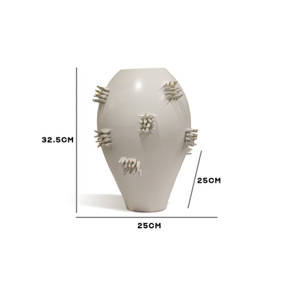 "Anemone" Gold-Tipped Minimal Cluster Ceramic Vase - IDC243-A24