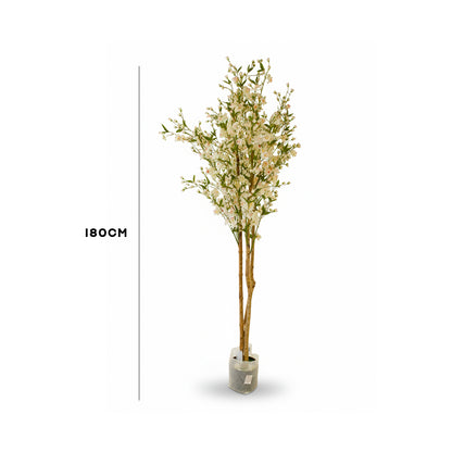 White Blossom Artificial Plant IDC241-A7
