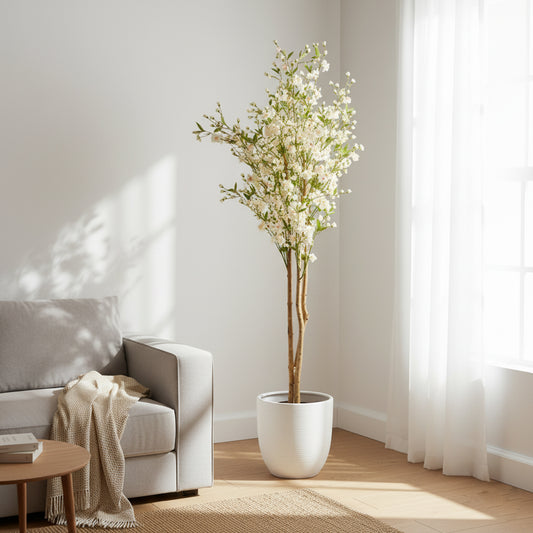 White Blossom Artificial Plant IDC241-A7