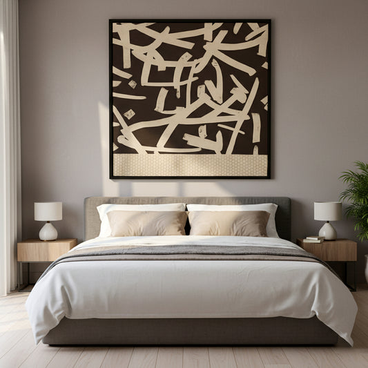 White Strokes Black and White Wall Art ID22-323