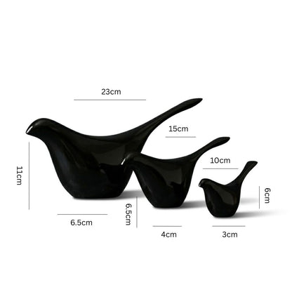 Luxury Black Bird Figurine Set IDC71-A200