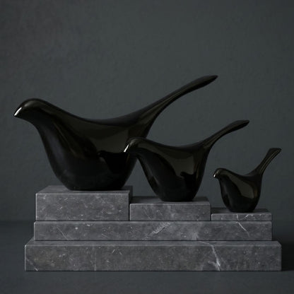 Luxury Black Bird Figurine Set IDC71-A200