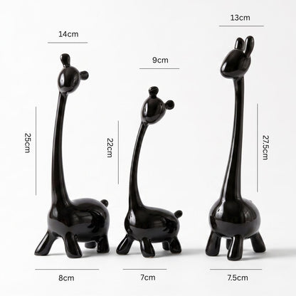 Black Giraffe Figurine Set IDC71-A204