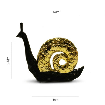 Golden Spiral Snail Sculpture Showpiece IDC71-A224