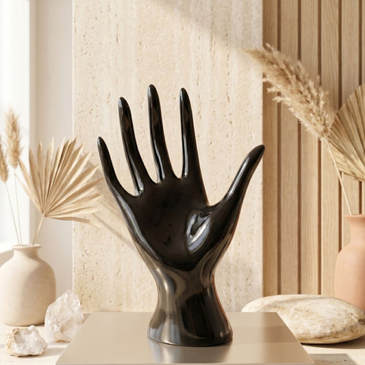 Glossy Black Hand Sculpture Showpiece IDC71-A198
