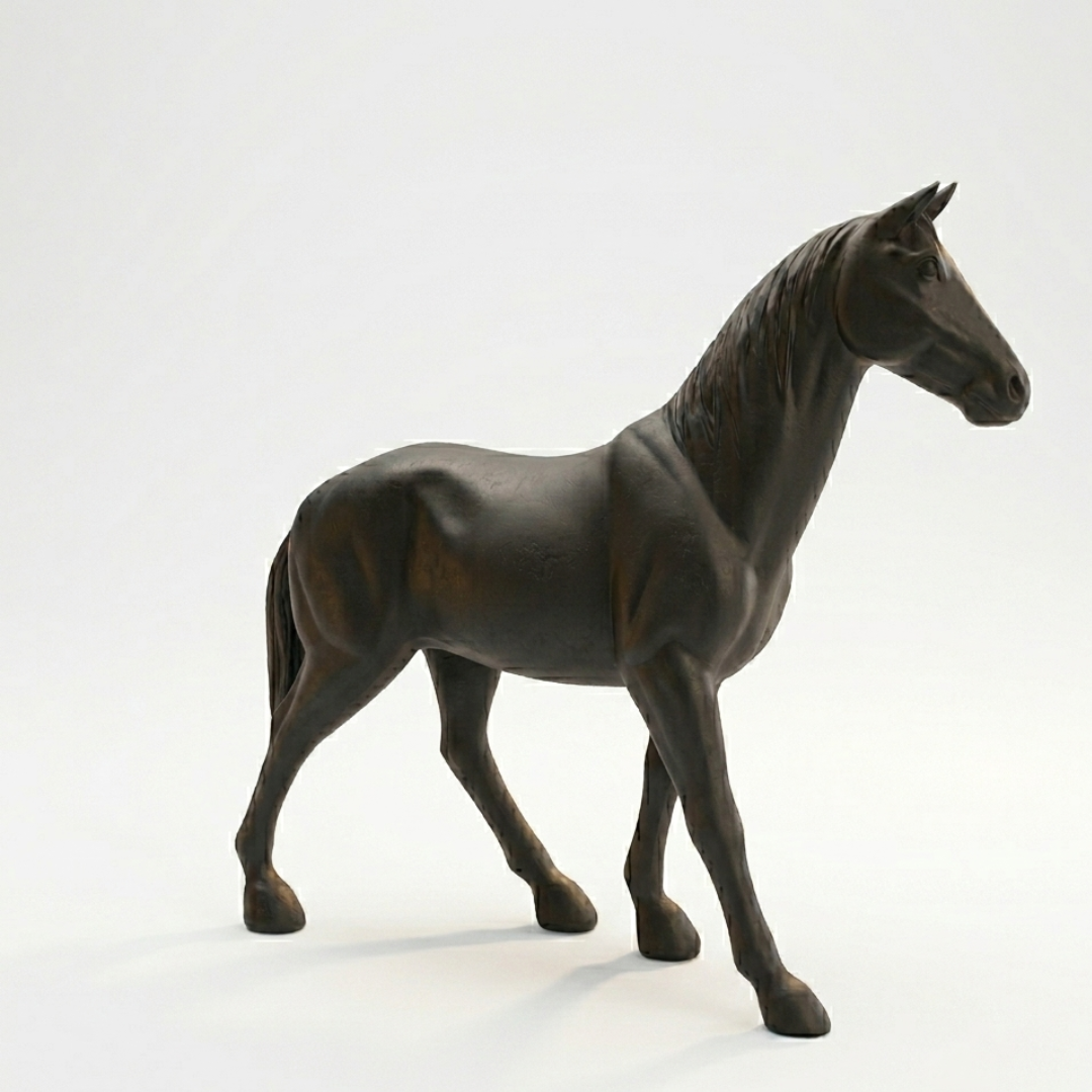 Matte Black Horse Showpiece IDC71-A174