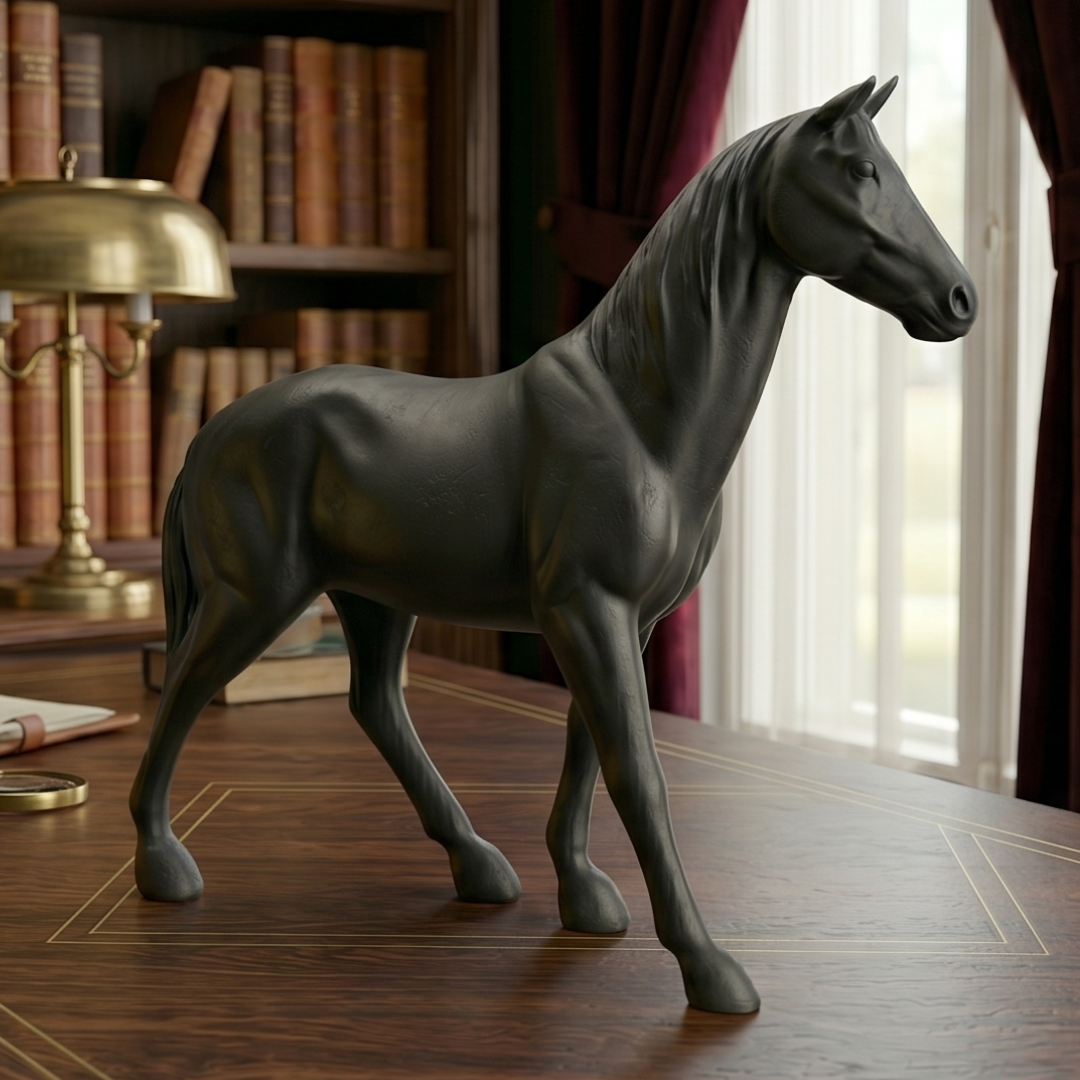 Matte Black Horse Showpiece IDC71-A174