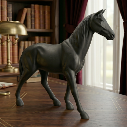 Matte Black Horse Showpiece IDC71-A174