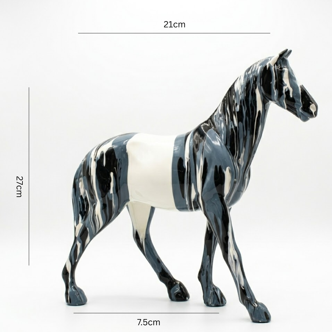 Black & White Horse Showpiece IDC71-A175
