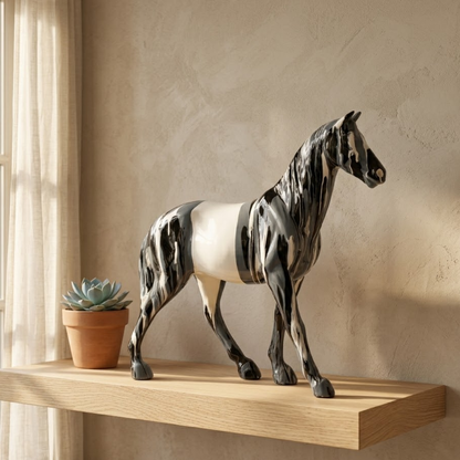 Black & White Horse Showpiece IDC71-A175