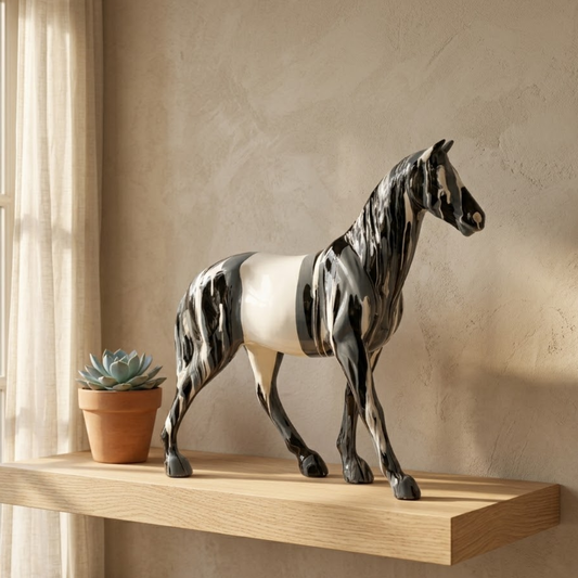 Black & White Horse Showpiece IDC71-A175