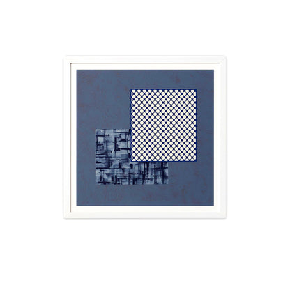 Blue Checkered Abstract Wall Art ID22-316