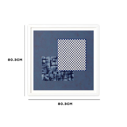 Blue Checkered Abstract Wall Art ID22-316